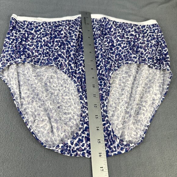 Hanes Womens Size 12 Panty Brief Leopard Print Purple White New Without Tags - Picture 5 of 6